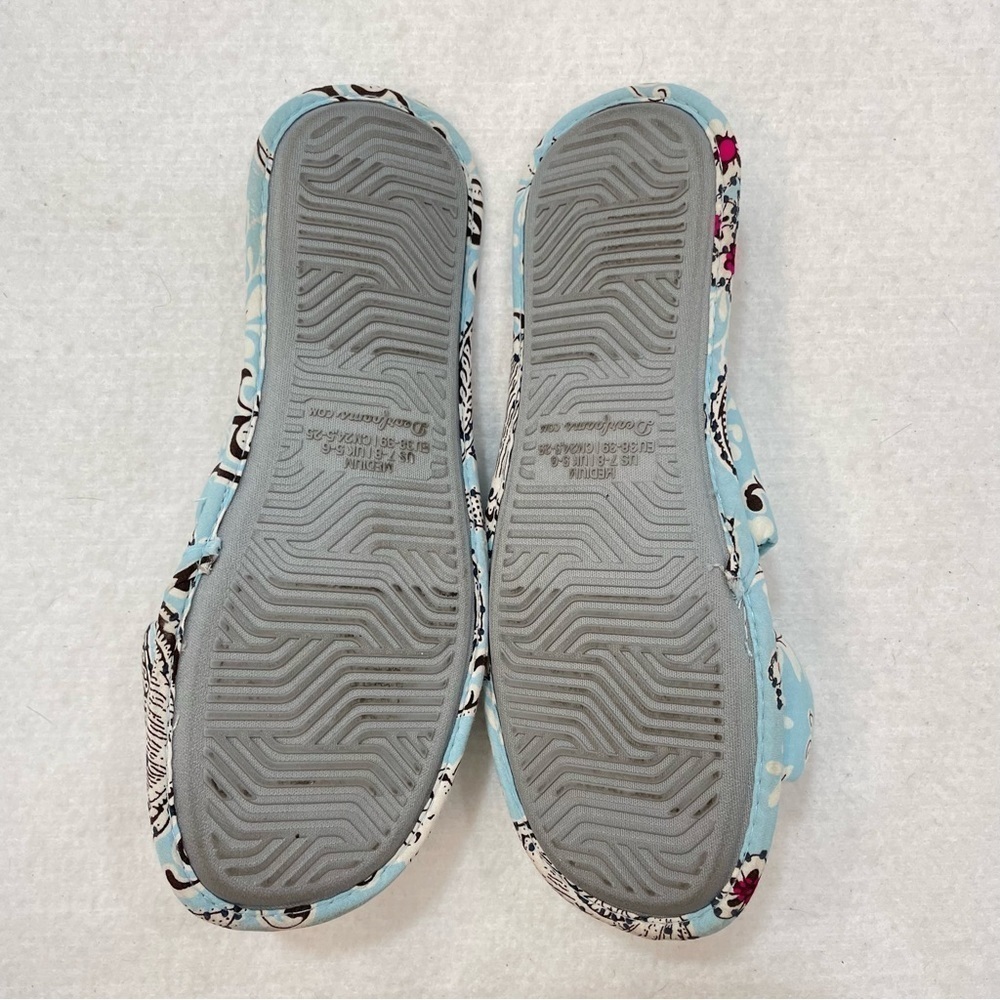 Dearfoams Angela Paisley Slides Medium 7/8 Memory Foam Cozy Boho House Slippers - Picture 8 of 9